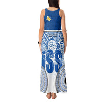 Personalized International School Suva Tank Maxi Dress With Fijian Tapa Pattern LT05 - Polynesian Pride