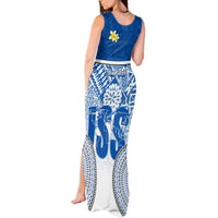 Personalized International School Suva Tank Maxi Dress With Fijian Tapa Pattern LT05 - Polynesian Pride