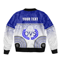 Personalized Queen Victoria School Bomber Jacket With Fijian Tapa Pattern LT05 - Polynesian Pride