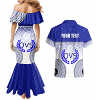 Personalized Queen Victoria School Couples Matching Mermaid Dress and Hawaiian Shirt With Fijian Tapa Pattern LT05 - Polynesian Pride