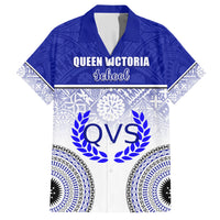 Personalized Queen Victoria School Family Matching Short Sleeve Bodycon Dress and Hawaiian Shirt With Fijian Tapa Pattern LT05 Dad's Shirt - Short Sleeve Blue - Polynesian Pride