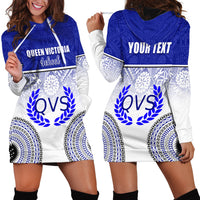 Personalized Queen Victoria School Hoodie Dress With Fijian Tapa Pattern LT05 - Polynesian Pride