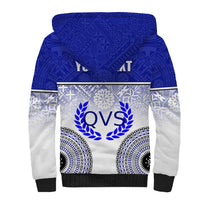 Personalized Queen Victoria School Sherpa Hoodie With Fijian Tapa Pattern LT05 - Polynesian Pride
