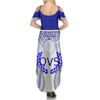 Personalized Queen Victoria School Summer Maxi Dress With Fijian Tapa Pattern LT05 - Polynesian Pride