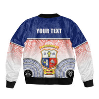 Personalized Marist Brothers High School Bomber Jacket With Fijian Tapa Pattern LT05 - Polynesian Pride