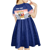 Personalized Marist Brothers High School Kid Short Sleeve Dress With Fijian Tapa Pattern LT05 - Polynesian Pride