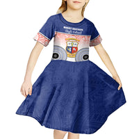 Personalized Marist Brothers High School Kid Short Sleeve Dress With Fijian Tapa Pattern LT05 - Polynesian Pride