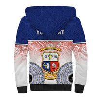 Personalized Marist Brothers High School Sherpa Hoodie With Fijian Tapa Pattern LT05 - Polynesian Pride