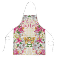 Hawaii Palaka Apron Yellow Tribal Pattern With Tropical Flowers LT05 Yellow - Polynesian Pride