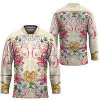Hawaii Palaka Hockey Jersey Yellow Tribal Pattern With Tropical Flowers LT05 - Polynesian Pride