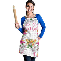 Hawaii Palaka Apron White Tribal Pattern With Tropical Flowers LT05 - Polynesian Pride