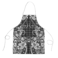 Hawaii Palaka Apron Black Tribal Pattern With Tropical Flowers LT05 Black - Polynesian Pride