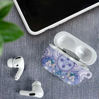 Hawaii Violet Palaka AirPods Case With Tapa Pattern Tropical Flowers LT05 - Polynesian Pride