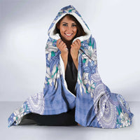 Hawaii Violet Palaka Hooded Blanket With Tapa Pattern Tropical Flowers - Polynesian Pride