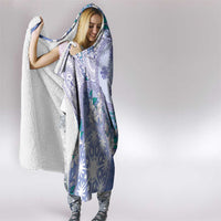 Hawaii Violet Palaka Hooded Blanket With Tapa Pattern Tropical Flowers - Polynesian Pride