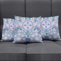 Hawaii Violet Palaka Pillow Cover With Tapa Pattern Tropical Flowers - Polynesian Pride
