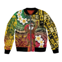 Vanuatu Christmas Bomber Jacket Ni-Van Santa Retro Style LT05 Unisex Colorful - Polynesian Pride