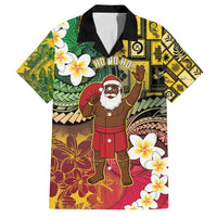 Vanuatu Christmas Family Matching Off Shoulder Maxi Dress and Hawaiian Shirt Ni-Van Santa Retro Style - Polynesian Pride