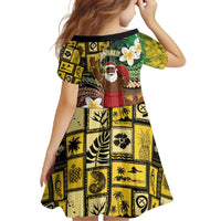Vanuatu Christmas Family Matching Short Sleeve Bodycon Dress and Hawaiian Shirt Ni-Van Santa Retro Style - Polynesian Pride
