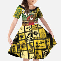 Vanuatu Christmas Family Matching Tank Maxi Dress and Hawaiian Shirt Ni-Van Santa Retro Style - Polynesian Pride