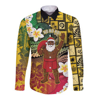 Vanuatu Christmas Long Sleeve Button Shirt Ni-Van Santa Retro Style LT05 Unisex Colorful - Polynesian Pride
