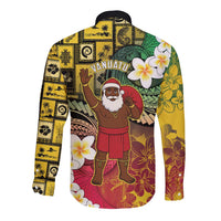 Vanuatu Christmas Long Sleeve Button Shirt Ni-Van Santa Retro Style LT05 - Polynesian Pride