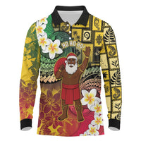 Vanuatu Christmas Long Sleeve Polo Shirt Ni-Van Santa Retro Style - Polynesian Pride
