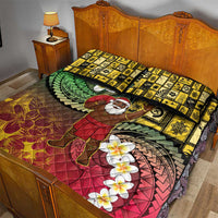 Vanuatu Christmas Quilt Bed Set Ni-Van Santa Retro Style - Polynesian Pride