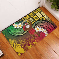 Vanuatu Christmas Rubber Doormat Ni-Van Santa Retro Style - Polynesian Pride