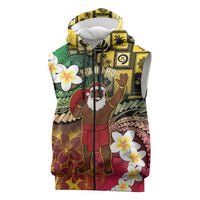 Vanuatu Christmas Sleeveless Zip Hoodie Ni-Van Santa Retro Style LT05 Colorful - Polynesian Pride