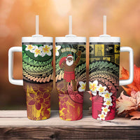 Vanuatu Christmas Tumbler With Handle Ni-Van Santa Retro Style - Polynesian Pride