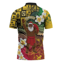 Vanuatu Christmas Zipper Polo Shirt Ni-Van Santa Retro Style LT05 - Polynesian Pride