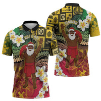 Vanuatu Christmas Zipper Polo Shirt Ni-Van Santa Retro Style LT05 - Polynesian Pride