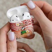Hawaii Mele Kalikimaka AirPods Case Hula Santa Retro Style Red LT05 - Polynesian Pride
