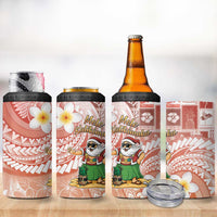 Hawaii Mele Kalikimaka 4 in 1 Can Cooler Tumbler Hula Santa Retro Style Red - Polynesian Pride