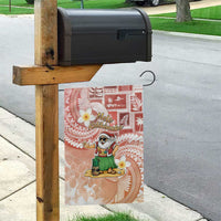 Hawaii Mele Kalikimaka Garden Flag Hula Santa Retro Style Red - Polynesian Pride