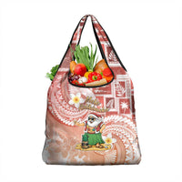 Hawaii Mele Kalikimaka Grocery Bag Hula Santa Retro Style Red LT05 1-pack One Size Red - Polynesian Pride