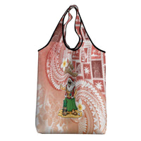 Hawaii Mele Kalikimaka Grocery Bag Hula Santa Retro Style Red LT05 - Polynesian Pride