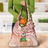 Hawaii Mele Kalikimaka Grocery Bag Hula Santa Retro Style Red LT05 - Polynesian Pride