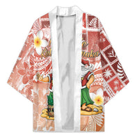 Hawaii Mele Kalikimaka Kimono Hula Santa Retro Style Red - Polynesian Pride