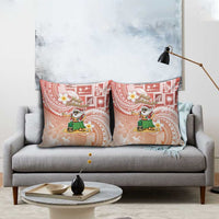 Hawaii Mele Kalikimaka Pillow Cover Hula Santa Retro Style Red - Polynesian Pride