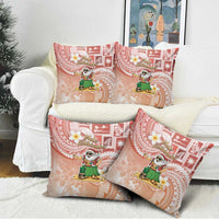 Hawaii Mele Kalikimaka Pillow Cover Hula Santa Retro Style Red - Polynesian Pride