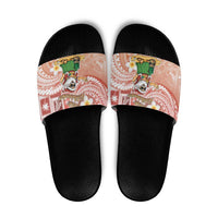 Hawaii Mele Kalikimaka Slide Sandals Hula Santa Retro Style Red LT05 Red - Polynesian Pride