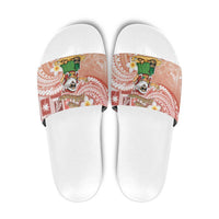Hawaii Mele Kalikimaka Slide Sandals Hula Santa Retro Style Red LT05 Red - Polynesian Pride