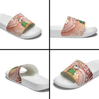 Hawaii Mele Kalikimaka Slide Sandals Hula Santa Retro Style Red LT05 - Polynesian Pride