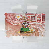 Hawaii Mele Kalikimaka Tablecloth Hula Santa Retro Style Red LT05 Red - Polynesian Pride