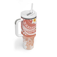 Hawaii Mele Kalikimaka Tumbler With Handle Hula Santa Retro Style Red - Polynesian Pride