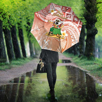 Hawaii Mele Kalikimaka Umbrella Hula Santa Retro Style Red - Polynesian Pride