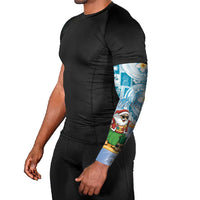 Hawaii Mele Kalikimaka Arm Sleeves Hula Santa Retro Style Blue LT05 - Polynesian Pride