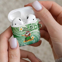 Hawaii Mele Kalikimaka AirPods Case Hula Santa Retro Style Green LT05 - Polynesian Pride
